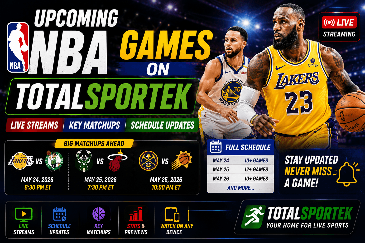 Upcoming NBA Games on Totalsportek: Live Streams, Key Matchups, and Schedule Updates